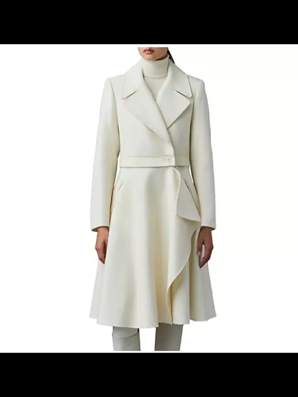 Mackage Rose Wool and Leather Coat Cream Color - New With Tags